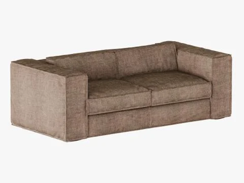 Soft sofa on white background 3d rendering Stock Illustration