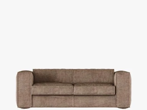 Soft sofa on white background front view 3d rendering Stock Illustration