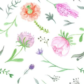 Soft Spring Watercolor Pattern Stock Illustration