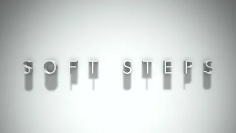 Soft Steps 3D title animation with shadows on a white background Stock Footage 296733565