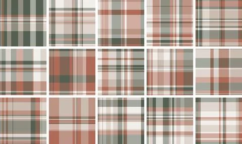 Soft styled plaid bundle tailored for children related products. The pack wor Stock Illustration