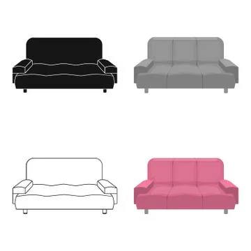 Soft, stylish and comfortable sofa. Furniture single icon in cartoon style Ilustración de archivo