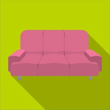 Soft, stylish and comfortable sofa. Furniture single icon in flat style Ilustración de archivo