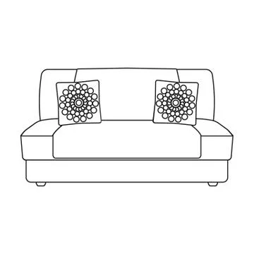 Soft, stylish and comfortable sofa. Furniture single icon in outline style Stock Illustration