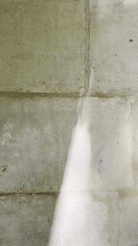 Soft Sunlight and Shadows on Ancient Beige Stone Wall Texture Background Stock Footage 339555394