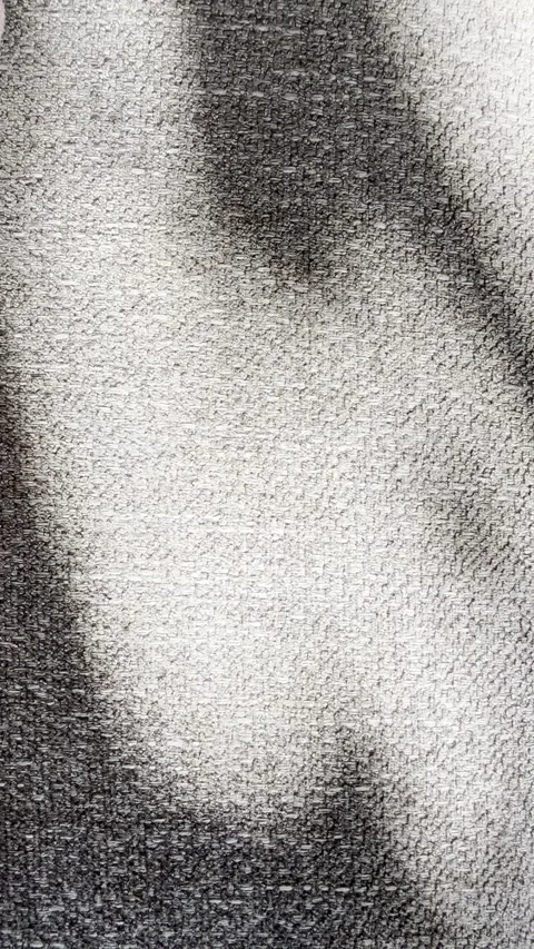 Soft Sunlight and Shadows on Grey Linen Hemp Upholstery Texture Video stock 333557047