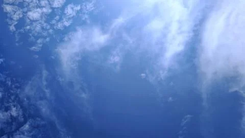 Soft Sunlight Filtering Through Thin Cloud Layers in Blue Sky Photos
