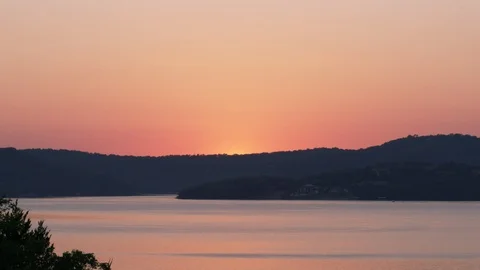 A Soft Sunlight Reflects Off A Lake Stock Footage 87397050