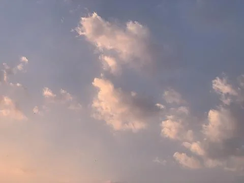 Soft Sunset Cloudscape with Blue Sky over Jakarta Indonesia Stock Photos