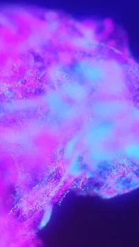 Soft swirling cloud of pink and blue particles blending together in a dreamy  Stock Illustration