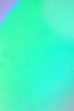 Soft teal and purple gradient backdrop with subtle outlined geometric shape.. Stockillustratie
