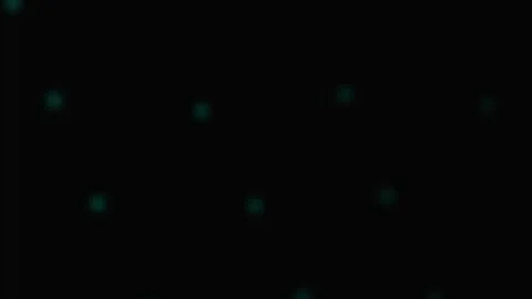 Soft teal bokeh lights floating against a deep dark black background scene Stock Footage 339619194