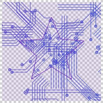 Soft technology square fill circuit design transparent PNG Stock Photos