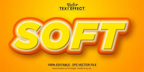 Soft text, cartoon style editable text effect Stock Illustration