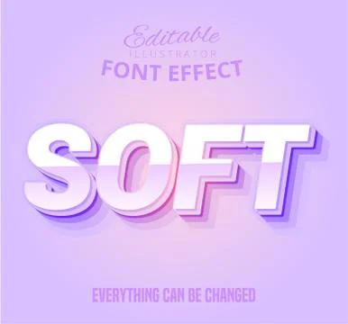 Soft text, editable text effect Stock Illustration