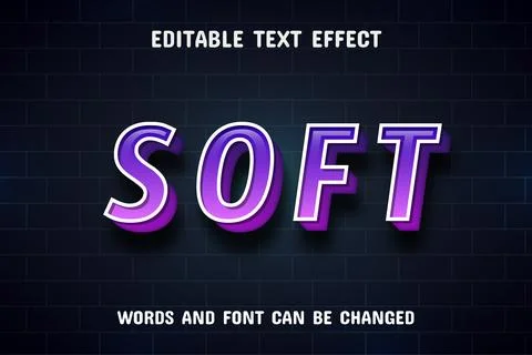 Soft text - editable text effect Stock Illustration