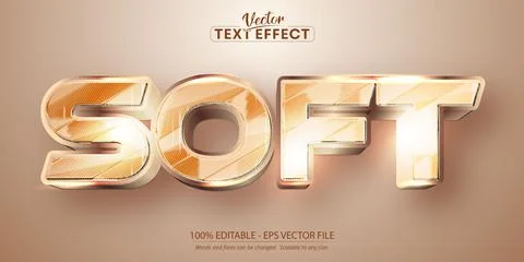 Soft text, golden style editable text effect Stock Illustration