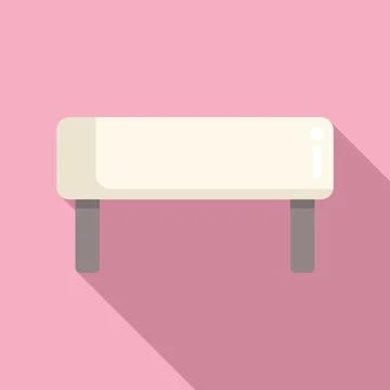 Soft textile bench icon flat vector. Parasol wooden patio Stock Illustration