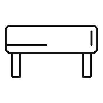 Soft textile bench icon outline vector. Parasol wooden patio Illustrazione stock