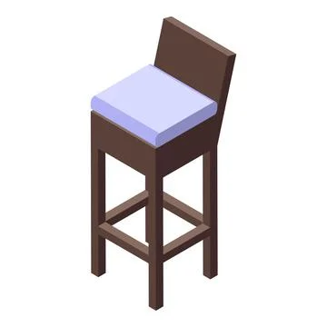 Soft textile stool icon isometric vector. Furniture seat Illustrazione stock