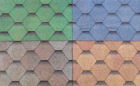Soft tiles of different colors for the sample on the exhibition stand Stock Photos