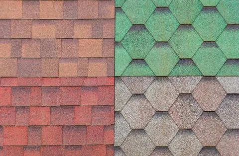 Soft tiles of different colors for the sample on the exhibition stand Stock Photos