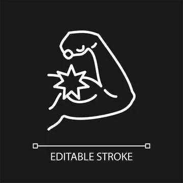 Soft tissue sarcoma white linear icon for dark theme Stock Illustration