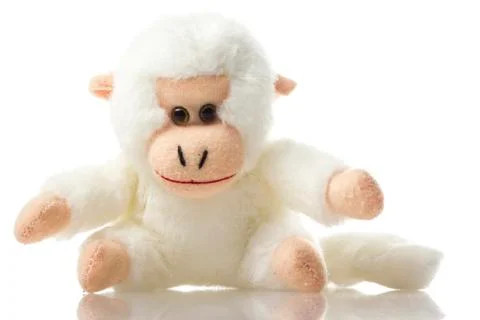 Soft Toy Baby Monkey on isolated White Background Stock Photos