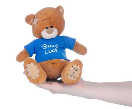 Soft toy bear in hand Stock Photos