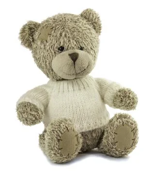 Soft toy bear on white background Stock Photos