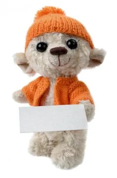 Soft toy with a blank Stock Photos