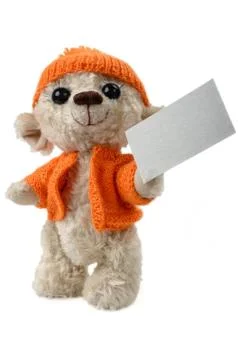 Soft toy with a blank Stock Photos