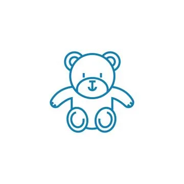Soft toy linear icon concept. Soft toy line vector sign, symbol, illustration. 库存插图