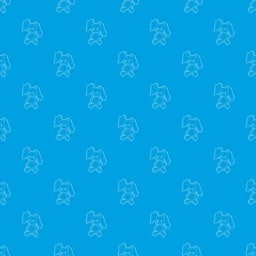 Soft toy pattern seamless blue Stock Illustration