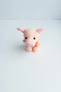 Soft toy pig on a light background Stock-Fotos