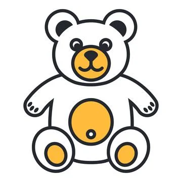 Soft toy teddy bear icon. Stock Illustration