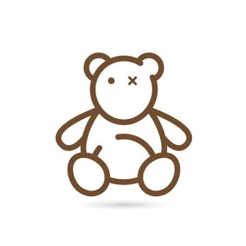 Soft toy, Teddy bear line icon, outline vector sign, linear pictogram isolate Stock Illustration