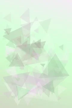 Soft translucent mint and cream triangle fragments form an abstract driftin.. Illustrazione stock
