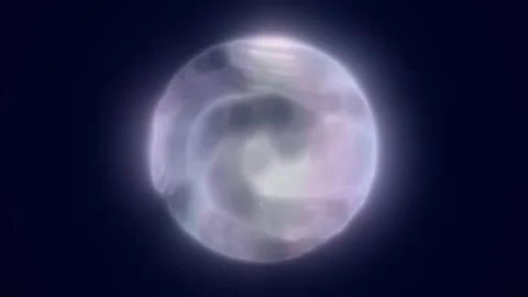 Soft translucent orb floating in a dark blue space Stock Footage 336338973