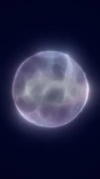 Soft translucent orb floating in a dark blue space, creating a mysterious a.. Stock Illustration