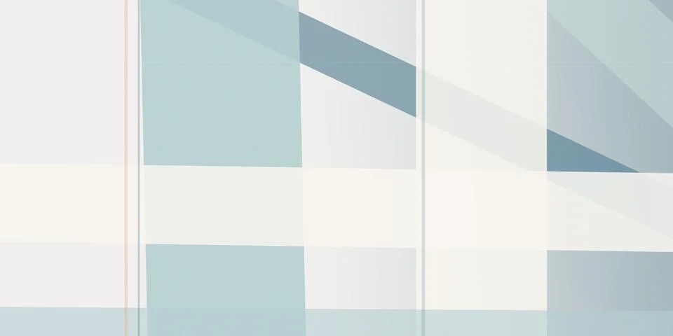 Soft translucent planes and intersecting lines create a calm architectural .. Stock Illustration