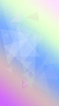 Soft translucent polygon triangles drift across a cool blue-green pastel gr.. Stock Illustration