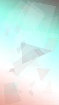 Soft translucent triangle facets in aqua and mint tones form a modern abstr.. Illustrazione stock