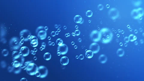 Soft Transparent Bubbles Floating on a Blue Background Stock Footage 338437319