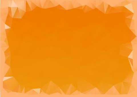 Soft Triangles Frame On Abstract Low Poly Orange Gradient Polygonal Stock Illustration