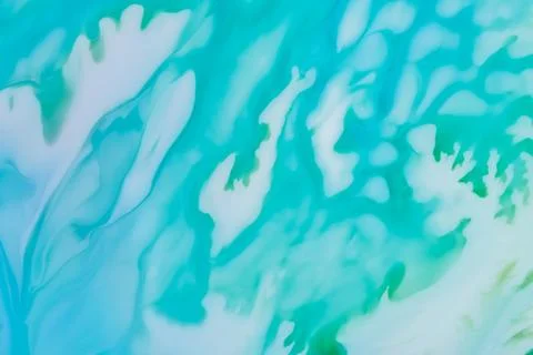 Soft turquoise and white marble texture with fluid paint swirls and oceanic g Stock Illustration