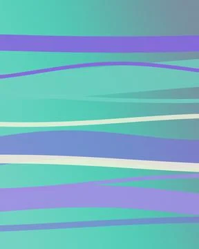 Soft turquoise fields and gently curving lavender, blue, and cream lines cr.. Stock Illustration