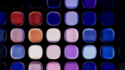 Soft unfocused glass blocks in a random grid, shifting iridescent gradients. Stock Footage 322518882