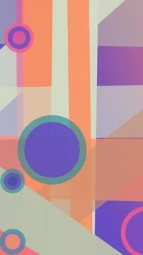 Soft vertical bands, translucent blocks, and concentric circles create an e.. Stock Illustration