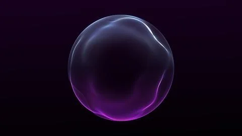 Soft violet glass sphere with translucent edges, smooth gradient light and .. Stock Illustration